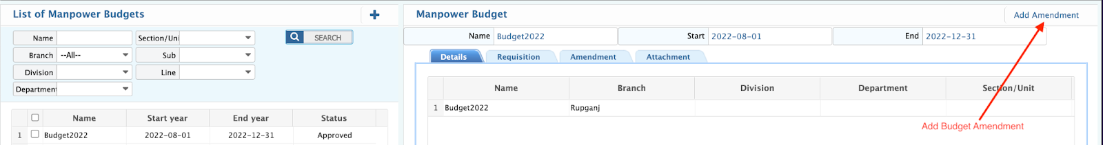 Budget Amendment